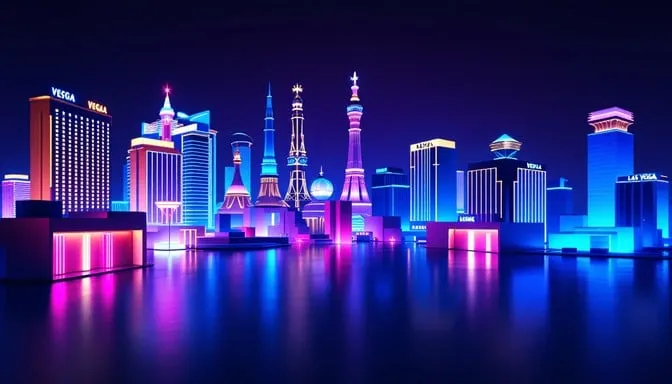 888集团霓虹大道赌城霓虹天际线